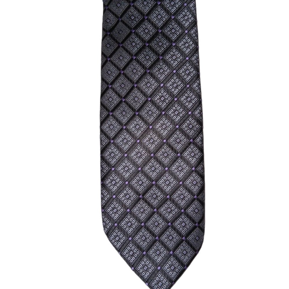 Bespoke New York Tie - Dark grey, steel grey, purple - New with tag - Picture 3 of 4